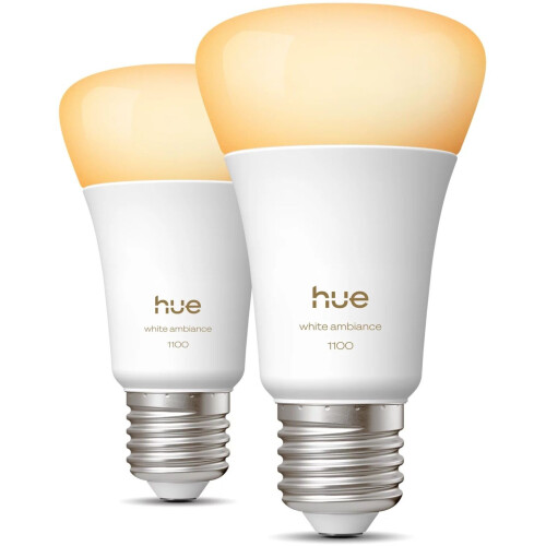 Philips Hue White Ambiance A60 - E27 slimme lamp - 1100 lumen (2-pack)