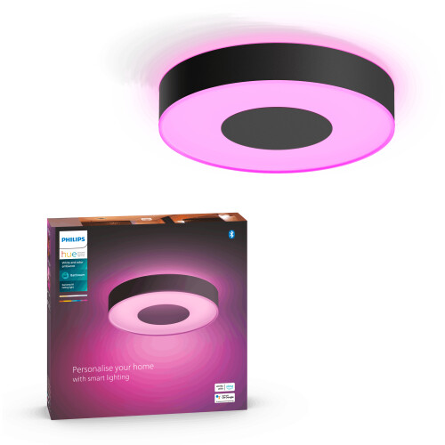 Philips Hue Xamento - Badkamerplafondlamp - White en Color Ambiance -Ø 38 cm - Zwart Tweedehands