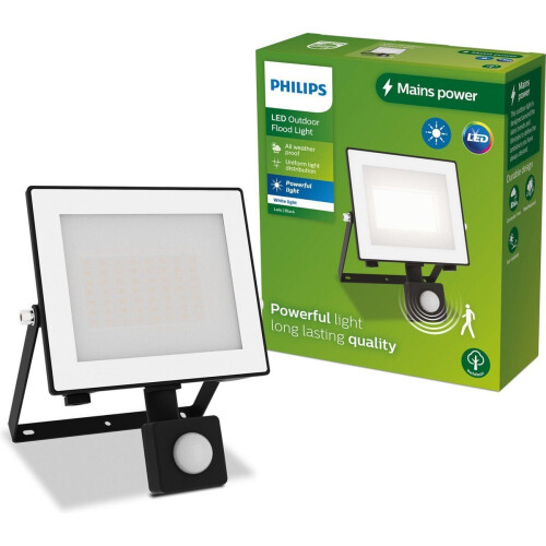 Philips Lois floodlight - Verstraler - 30W - Bewegingssensor - Helder warm licht 3000K - Zwart Tweedehands