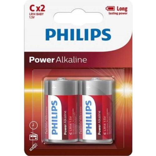 Philips LR14P2B - C batterij - Alkaline - 1.5 V - (2 stuks) Tweedehands