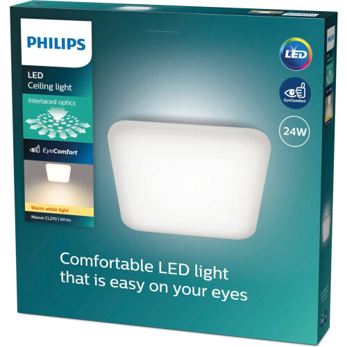Philips Mauve - LED-plafondlamp - 2700K - Wit - 43 cm