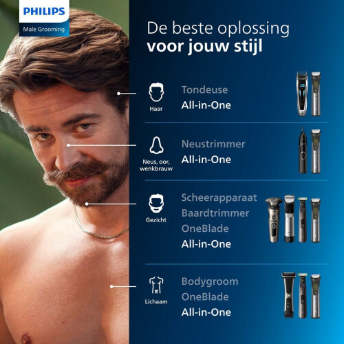Philips MG5930/15 - All-in-One Series 5000 - 11-in-1 Multigroom - Lichtgrijs Tweedehands