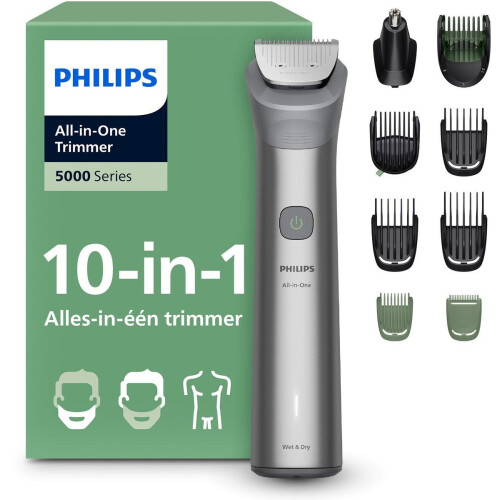 Philips Series 5000 - Multigroom - 10 in 1 - Baardtrimmer - Neushaartrimmer - Waterbestendig - MG5931/15