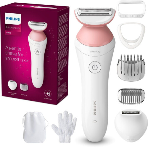 Philips series 6000 BRL146/00 - Ladyshave - Nat en droog gebruik - Wit/Roze