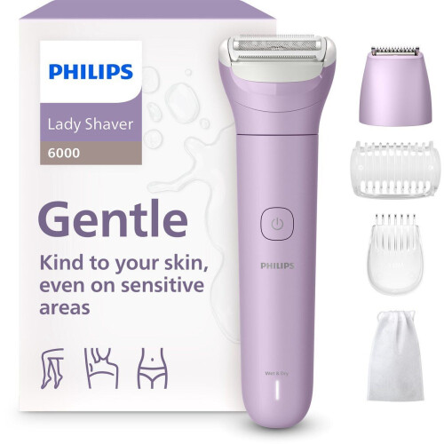 Philips Series 6000 - LadyShave - Zacht scheren op gevoelige plekken - Paars