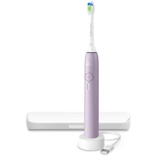 Philips Sonicare 3100 HX4033/27 - Tandenborstel - Poetsdruksensor en Optimal White-opzetborstel - Paars