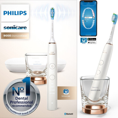 Philips Sonicare DiamondClean 9000 - Luxe Elektrische Tandenborstel - Verwijdert tot 10x meer tandplak - Wit en Rosé - HX9911/94 Tweedehands