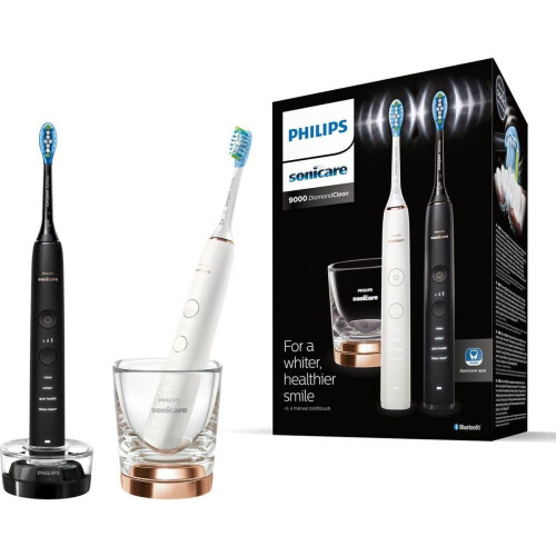 Philips Sonicare Diamondclean HX9914/57 - Elektrische tandenborstel - 10x meer plakverwijdering - Wit en zwart Tweedehands