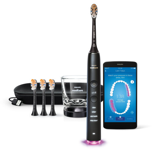 Philips Sonicare DiamondClean Smart 9500 HX9918/89 - Elektrische tandenborstel - 4 opzetborstels - Wit