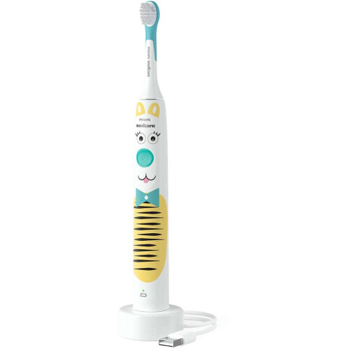 Philips Sonicare For Kids - Tandenborstel - Design a Pet editie - Wit met Aqua Blue knop Tweedehands