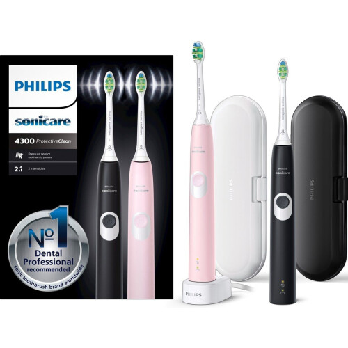 Philips Sonicare ProtectiveClean 4300 HX6800/35 - Elektrische tandenborstel - 7x meer tandplakverwijdering - Roze & Zwart