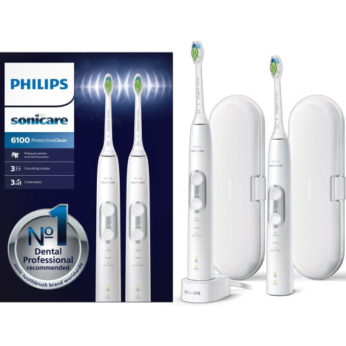Philips Sonicare ProtectiveClean 6100 HX6877/34 - Elektrische tandenborstel - Wittere tanden in 1 week - Wit Tweedehands