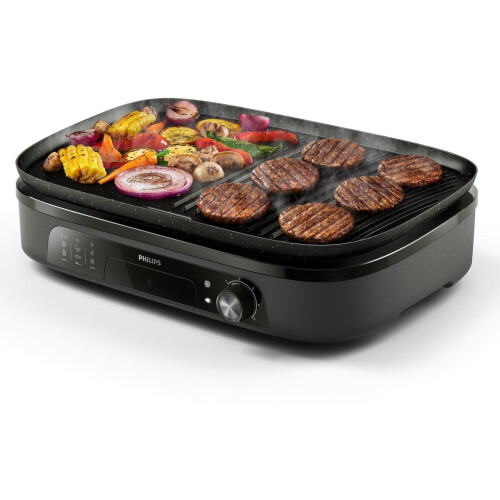 Philips Tafelgrill HD6210/90 - 2400W - Instelbare temperatuur - Zwart Tweedehands