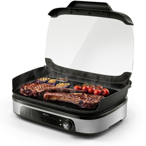 Philips Tafelgrill HD6212/90 - Rook- en aroma-infuser - Glazen deksel - 2400W