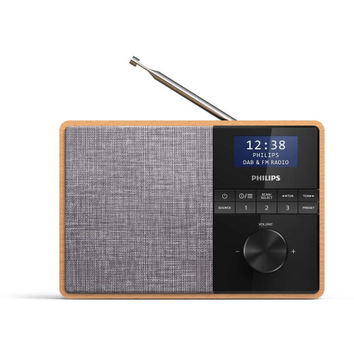 Philips TAR5505/10 - Draagbare Radio DAB+ FM Bluetooth - Keukentimer - Houtkleur