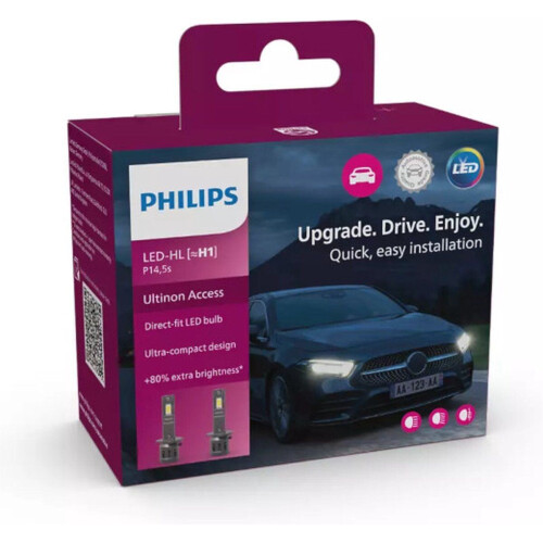 Philips Ultinon Access - LED H1 autolampen - 80% extra helderheid (2 stuks)
