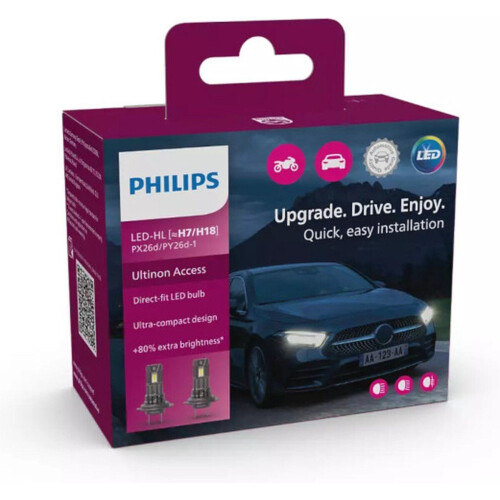 Philips Ultinon Access - LED H7 autolampen - 80% extra helderheid - Wit (2 stuks)