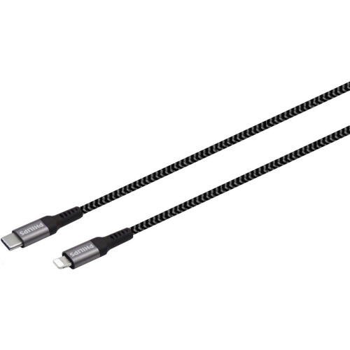 Philips USB Kabel 3.0 - USB-C naar Lightning - Lengte: 2 Meter - Premium Nylon - Zwart Tweedehands