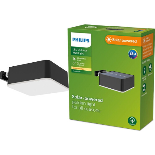 Philips Vynce - Solar wandlamp - IP44 weerbestendig - zwart Tweedehands
