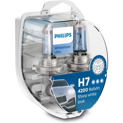 Philips WhiteVision Ultra H7 12972WVUSM - Autolampen - 4200K helder wit licht