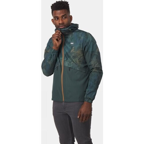 Picture Laman Printed Softshell Jas Donkergroen Tweedehands