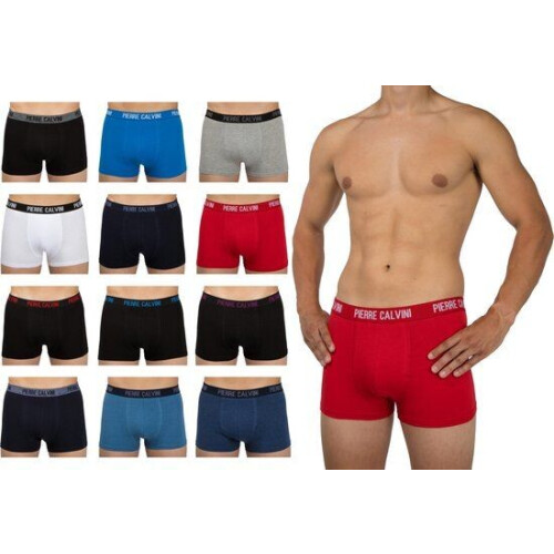Pierre Calvini - Boxershort Heren - Heren Ondergoed - 12 Stuks - Maat L - Classic Kleuren -