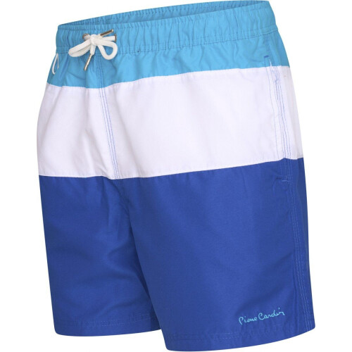 Pierre Cardin Blocked Swim Short - Heren Zwembroek - Elastiek Koordsluiting - Turquoise/Wit/Royal