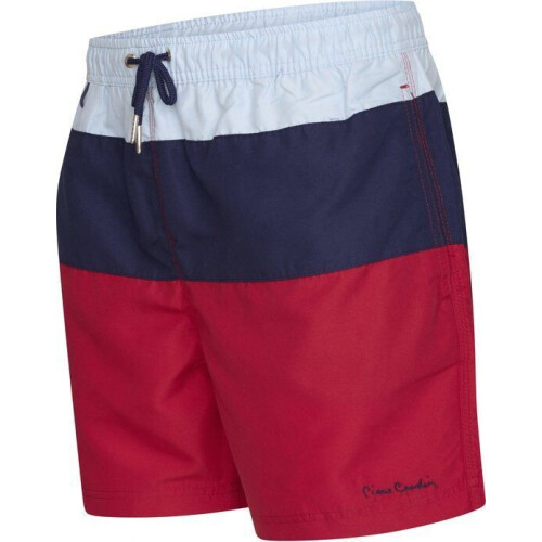 Pierre Cardin Blocked Swim Short - Heren Zwembroek - Polyester - Blauw Rood Marineblauw - M Tweedehands