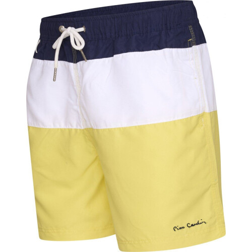Pierre Cardin Blocked Swim Short - Heren Zwembroek - Polyester - Navy/Wit/Geel Tweedehands