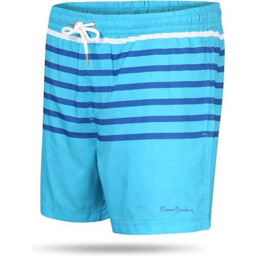 Pierre Cardin - Gestreepte zwemshort - Heren - Turquoise blauw - Maat XL Tweedehands