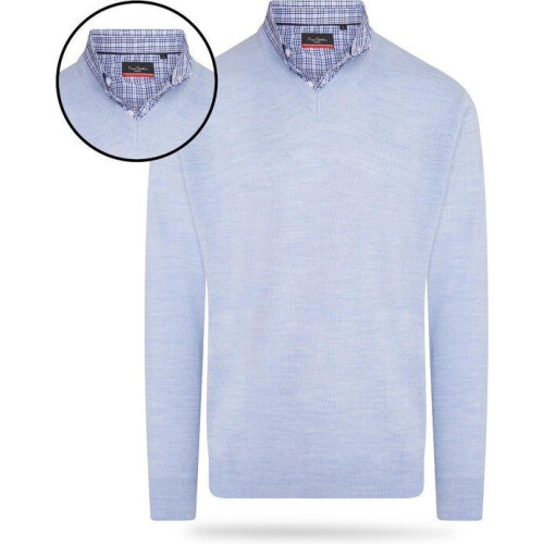 Pierre Cardin Mock Pullover - Herenpullover - Cashmere - Lichtblauw - Maat S Tweedehands