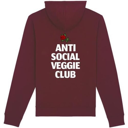 Plant Faced Clothing dames vegan Hoodie Anti Social Veggie Club Bordeaux Tweedehands