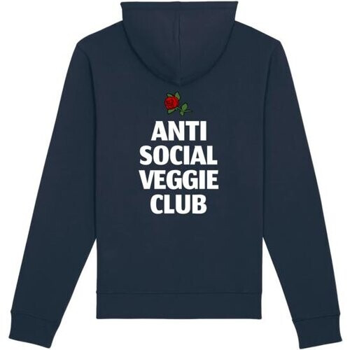 Plant Faced Clothing dames vegan Hoodie Anti Social Veggie Club Donkerblauw Tweedehands