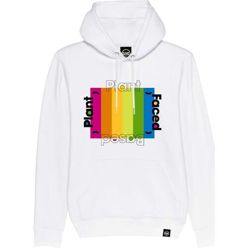 Plant Faced Clothing dames vegan Hoodie Plant Based Rainbow Wit Tweedehands