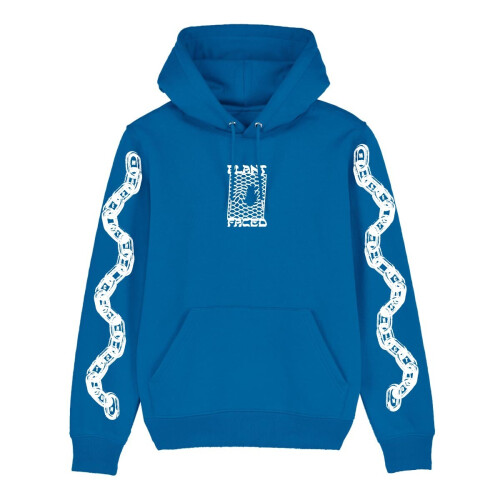 Plant Faced Clothing mannen vegan Hoodie Make The Connection Blauw Tweedehands