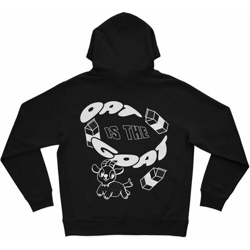 Plant Faced Clothing mannen vegan Hoodie Oat Is The Goat Black Tweedehands