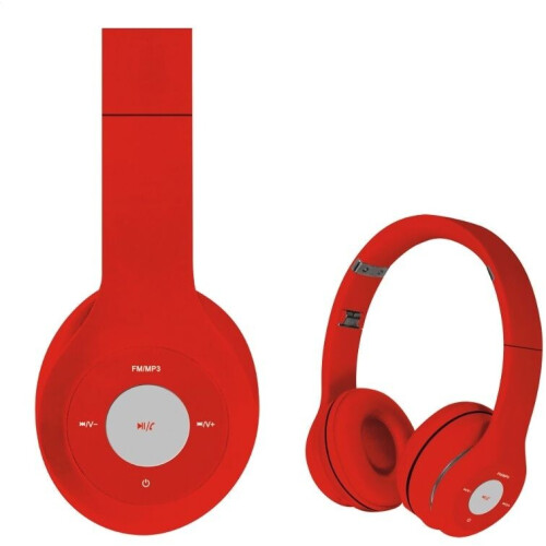 Platinet FH0915 - On-Ear Koptelefoon - Bluetooth V5.0 MicroSD FM-radio Rood Tweedehands