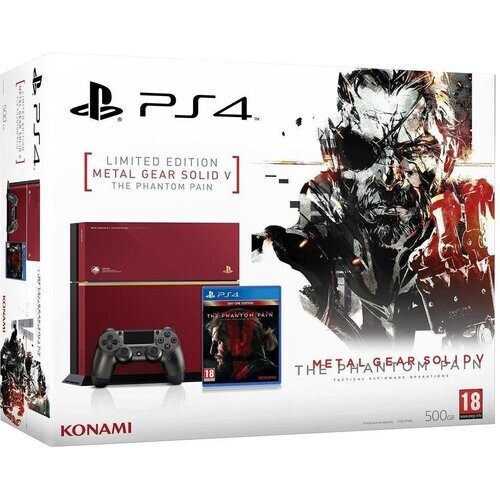 Refurbished PlayStation 4 500GB - Rood - Limited edition Metal Gear Solid V + Metal Gear Solid V: The Phantom Pain Tweedehands