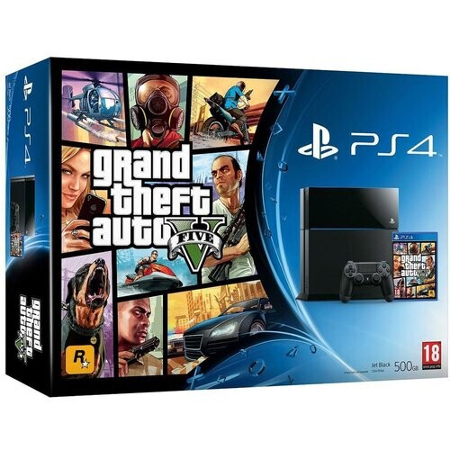 Refurbished PlayStation 4 500GB - Zwart + Grand Theft Auto V Tweedehands