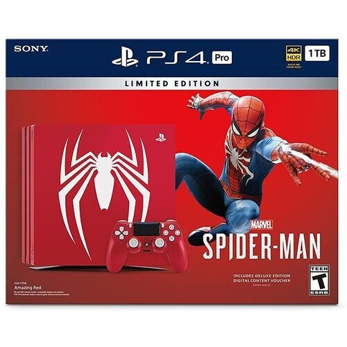 PlayStation 4 Pro 1000GB - Rood - Limited edition Spiderman + Marvel’s Spider-Man Tweedehands