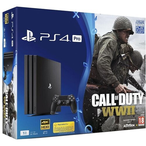 PlayStation 4 Pro 1000GB - Zwart + Call of Duty: WWII Tweedehands