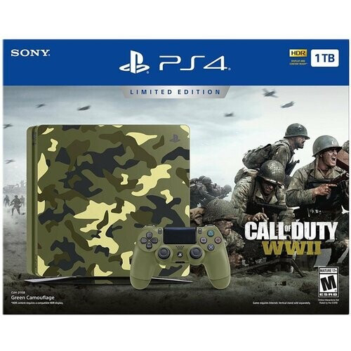 Refurbished PlayStation 4 Slim 1000GB - Camouflage - Limited edition Call of Duty: WWII + Call of Duty: WWII Tweedehands
