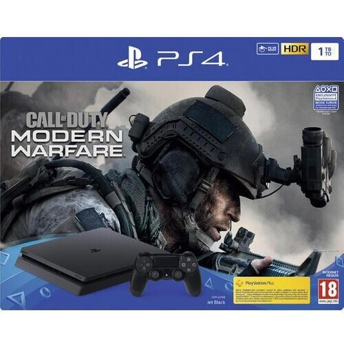 PlayStation 4 Slim 1000GB - Jet black + Call of Duty: Modern Warfare Tweedehands