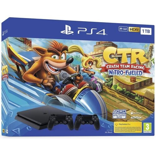 PlayStation 4 Slim 1000GB - Zwart + Crash Team Racing Nitro-Fueled Tweedehands