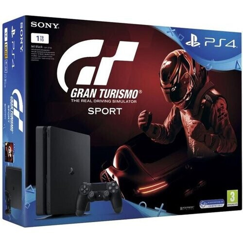 Refurbished PlayStation 4 Slim 1000GB - Zwart + Gran Turismo Sport Tweedehands