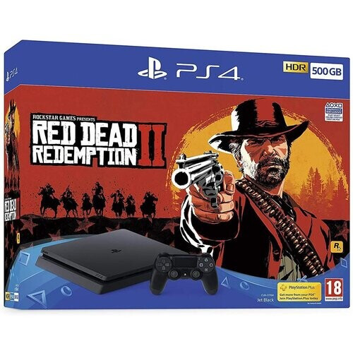 PlayStation 4 Slim 1000GB - Zwart + Red Dead Redemption II Tweedehands
