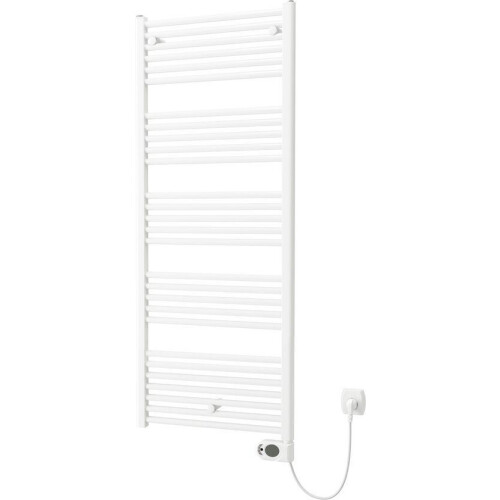 Plieger Elba - Elektrische handdoekradiator - Klokthermostaat - 146.2 cm x 50 cm - 700 Watt - Wit