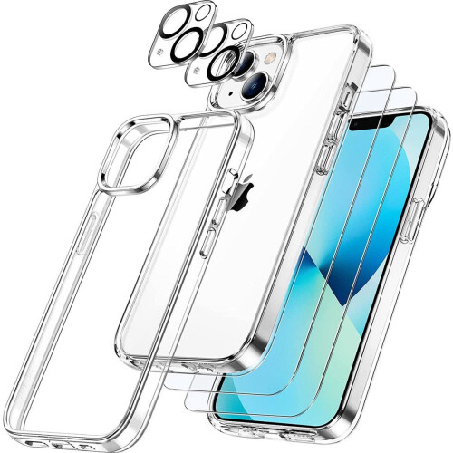 Podec iPhone 13 mini - Hoesje Transparant - Inclusief 2x Screenprotector en 2x Cameraprotector (2 stuks) Tweedehands