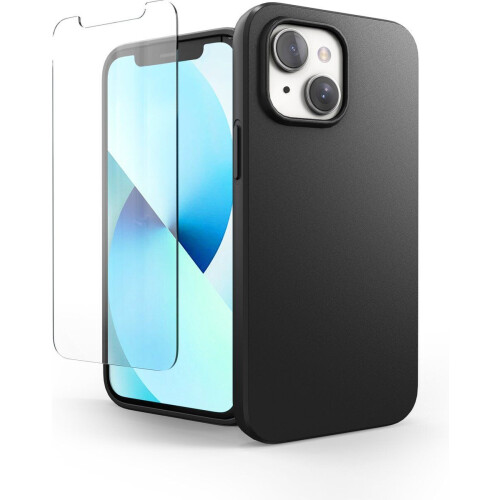 Podec iPhone 13 - Telefoonhoesje - Inclusief screenprotector - Zwart