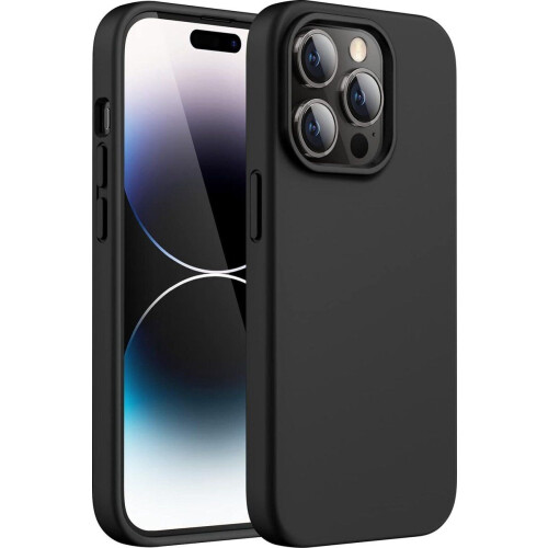 Podec iPhone 14 Pro - Telefoonhoesje - Screenprotector - Zwart